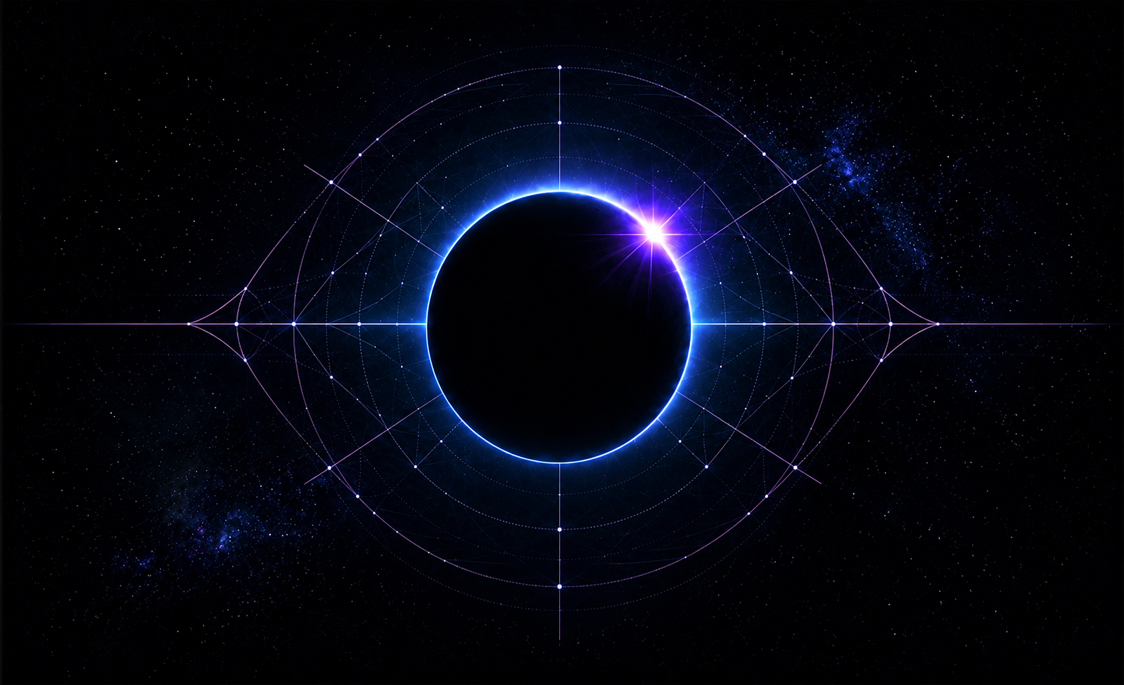 Abstract orbital eclipse representing Caelvex Labs platform architecture